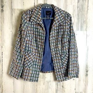 DONCASTER WOMENS OPEN FRONT PLAID BLAZER/JACKET SIZE M